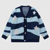 Gestreifter Mohair-Cardigan